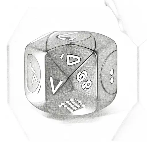 A dice with the number 7 tattoo design idea