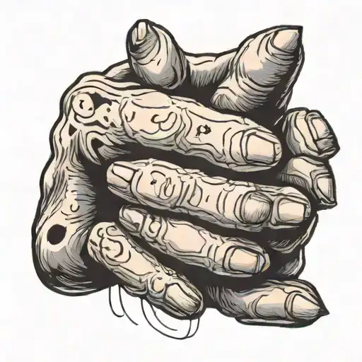 The dog's paw reaches for the man's hand tattoo design idea