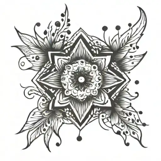 dot lines tattoo design idea