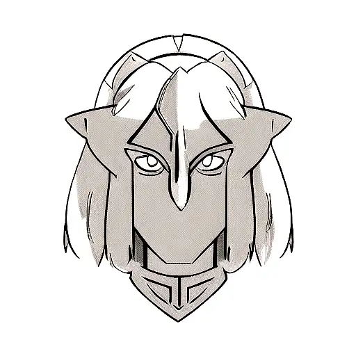 sword of zelda inside head of ganondorf tattoo design idea