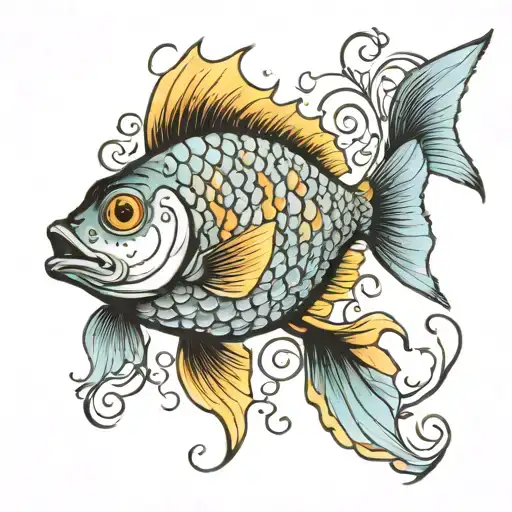 chloe fish jumping tattoo design idea