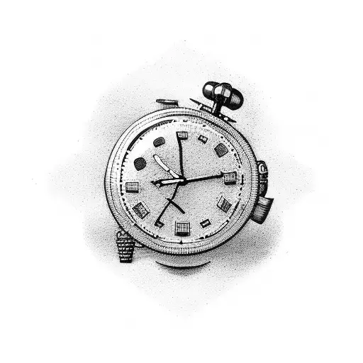 time and money tattoo design idea