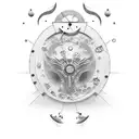 time and money tattoo design idea