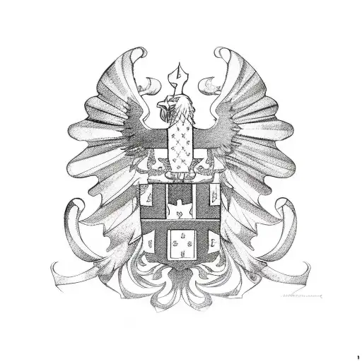 combination of the us Austrian Irish and Czech flags tattoo design idea