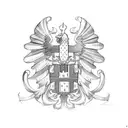 combination of the us Austrian Irish and Czech flags tattoo design idea