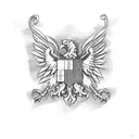 combination of the us Austrian Irish and Czech flags tattoo design idea