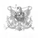 combination of the us Austrian Irish and Czech flags tattoo design idea