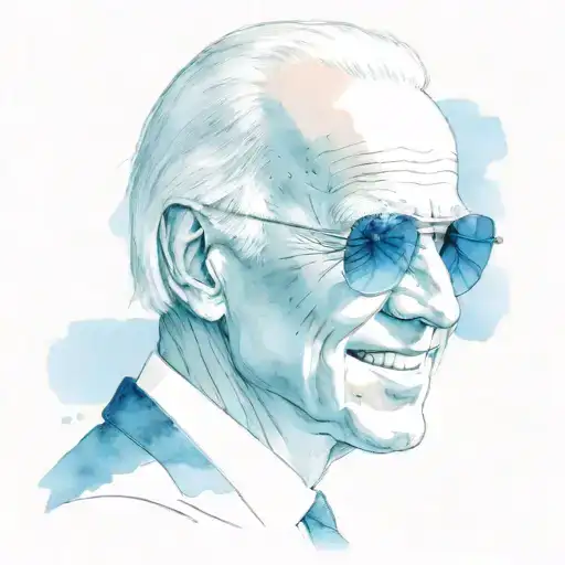 Joe biden in sun glasses nose piercing tattoo design idea