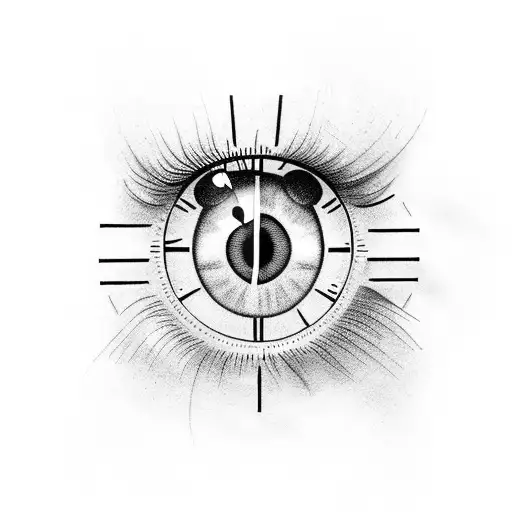 eye clock  tattoo design idea
