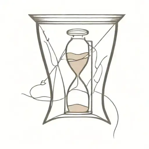 broken hourglass sand falling tattoo design idea