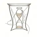 broken hourglass sand falling tattoo design idea