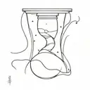 broken hourglass sand falling tattoo design idea