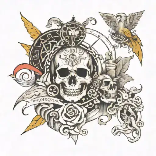 7 deadly sins vs 7 heavenly virtues tattoo design idea