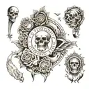 7 deadly sins vs 7 heavenly virtues tattoo design idea
