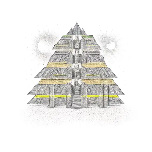 burning man with yellow brick road on back tattoo design idea