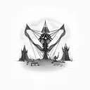 burning man with yellow brick road on back tattoo design idea