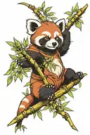 red panda bamboo tattoo design idea