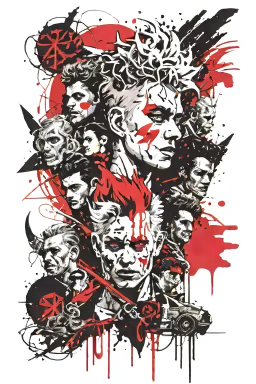 The Lost Boys collage tattoo design idea