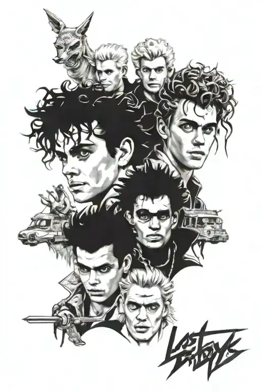 The Lost Boys collage tattoo design idea