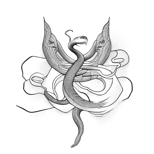snake and ballerina tattoo design idea