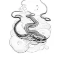snake and ballerina tattoo design idea