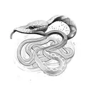 snake and ballerina tattoo design idea