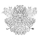 Tiara with flowers tattoo design idea