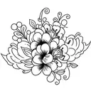 Tiara with flowers tattoo design idea
