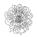 Chrysanthemum, Larkspur, Chrysanthemum, Cosmo, Chrysanthemum, Violet bouquet  tattoo design idea