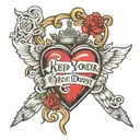 keep your heart open door tattoo design idea