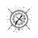 clock with crow surrounded by dead tree tattoo design idea