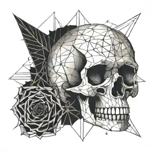 skull , suicide survivor tattoo design idea