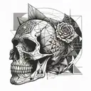 skull , suicide survivor tattoo design idea