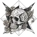 skull , suicide survivor tattoo design idea