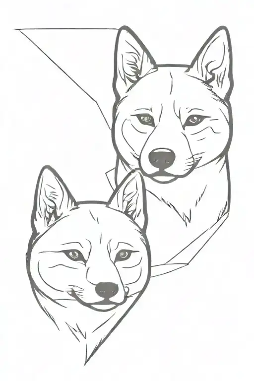 Two Shiba Inus tattoo design idea