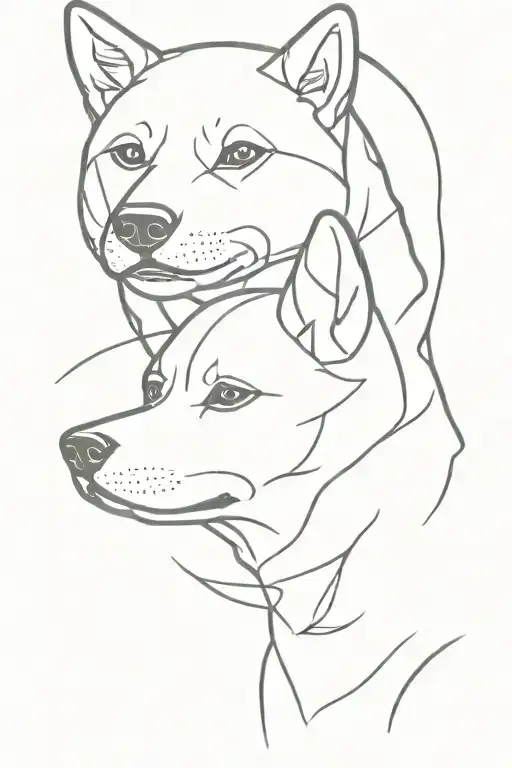 Two Shiba Inu tatto design tattoo design idea