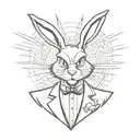 Bugs Bunny with a black suit and a serious look like tattoo design idea