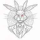 Bugs Bunny with a black suit and a serious look like tattoo design idea