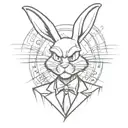 Bugs Bunny with a black suit and a serious look like tattoo design idea