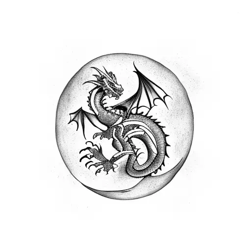 dragon eat his own tale tattoo design idea
