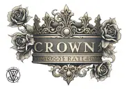 crown with 2006 in roman numerals tattoo design idea