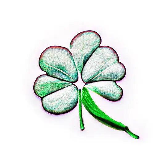 lucky 6 leaf clover with number 24 tattoo design idea