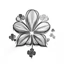 5 leaf clover tattoo design idea