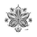 5 leaf clover tattoo design idea
