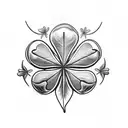 5 leaf clover tattoo design idea