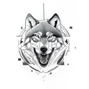 Create a tattoo design that represents the strength and agility of a wolf in a sports setting tattoo design idea