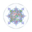 Chaos Sphere with eight arrows emerging centrically in symmetry  tattoo design idea