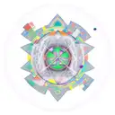 Chaos Sphere with eight arrows emerging centrically in symmetry  tattoo design idea