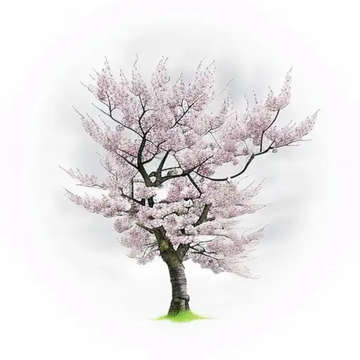 blossom tree with celtic band in the middle. add a quote Go mbeire muid beo ar an am seo arís tattoo design idea