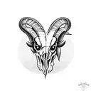 ram skull with tree growing out of the eyes for my forearm  tattoo design idea